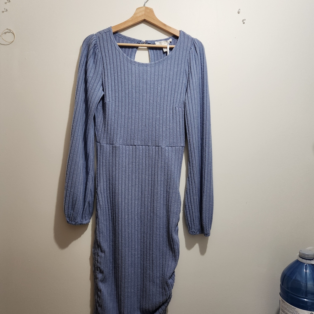 Revamped Long Sleeve Blue Dress